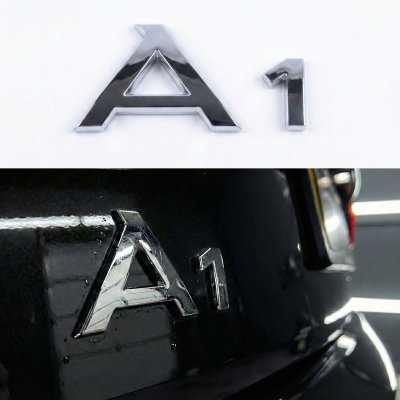 Емблема A1 напис на багажник Audi, хром, шильдик наклейка
