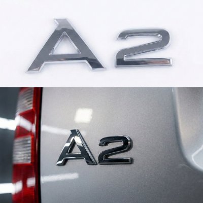 Емблема A2 напис на багажник Audi, хром, шильдик наклейка