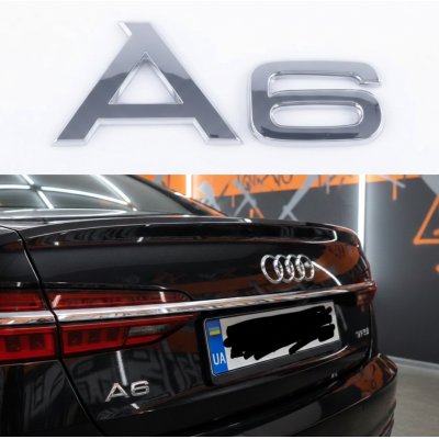 Емблема A6 напис на багажник Audi, хром, шильдик наклейка