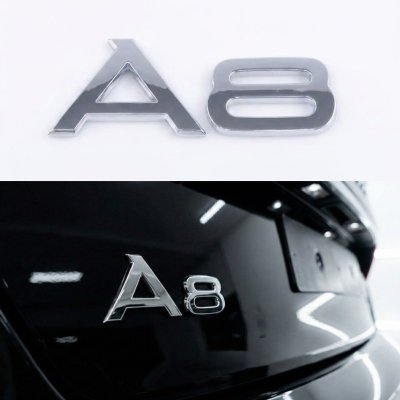 Емблема A8 напис на багажник Audi, хром, шильдик наклейка