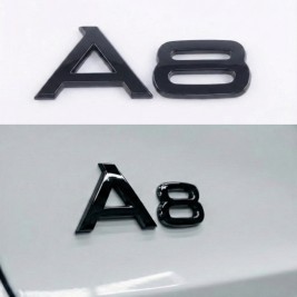 Емблема наклейка A8 Audi Ауді Чорна на кришку багажника