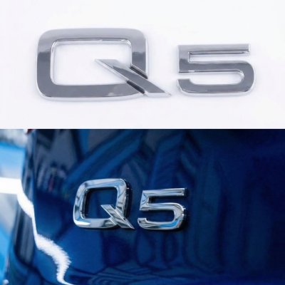 Емблема Q5 напис на багажник Audi, хром, шильдик наклейка