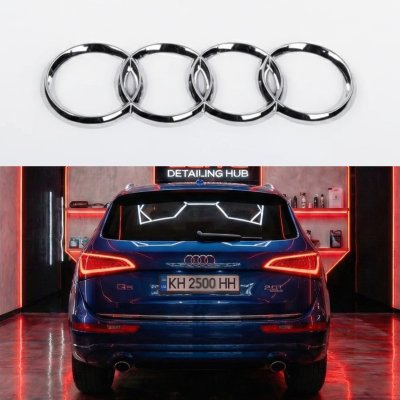 Емблема задня AUDI (Ауді) 216мм A4 (B9) A5 (F5) A6 (C7) A7 (C7) A8 (D4) Q3 (8U/F3) Q5 (8R/FY) Q7 (4L) - Хром кільця