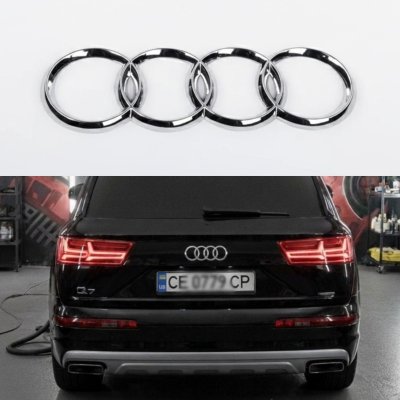 Емблема задня Audi Ауді  Q7 (4M) 2015-... 230 x 80 мм Хром, хромовані кільця