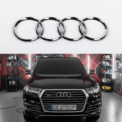 Передня емблема Audi Ауді 315 мм Q5 (FY/80a), Q7 (4M) - Хром (4M0853605) Хром кільця