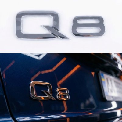Емблема Q8 напис на багажник Audi, хром, шильдик наклейка
