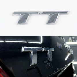Емблема наклейка TT Audi Ауді на багажник - Хром, напис ТТ хромований