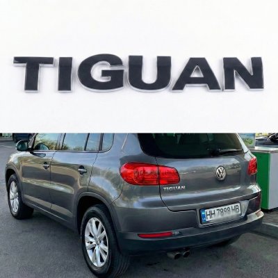 Chrome TIGUAN Trunk Emblem for Volkswagen Tiguan, 18x2,3 cm Badge Sticker