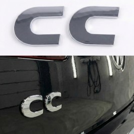 Емблема наклейка на кришку багажника CC Volkswagen Фольксваген 6 x 2,3 см Хром