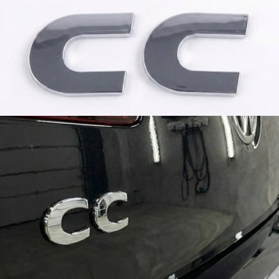 Емблема наклейка на кришку багажника CC Volkswagen Фольксваген 6 x 2,3 см Хром