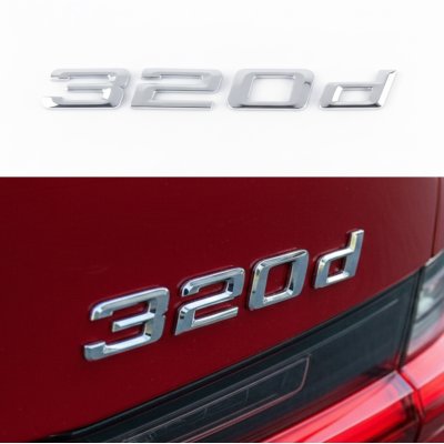 Nameplate inscription trunk BMW BMW 320d Chrome for E46, E90, F30, G20