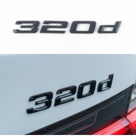 Шильдик напис багажника BMW БМВ 320d Чорний для E46, E90, F30, G20