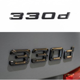 Шильдик напис багажника BMW БМВ 330d Чорний для E46, E90, F30, G20