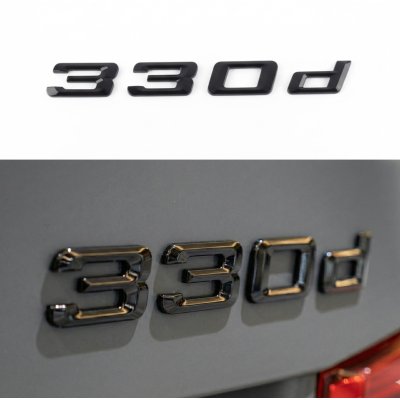 Шильдик напис багажника BMW БМВ 330d Чорний для E46, E90, F30, G20
