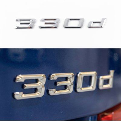 Шильдик напис багажника BMW БМВ 330d Хром для E46, E90, F30, G20