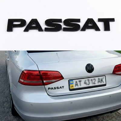 Gloss Black TOURAN Trunk Emblem for Volkswagen Passat, 19x2,3 cm, Anti-Chrome Badge Sticker