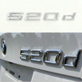 Шильдик напис багажника BMW БМВ 520d Хром для E39, E60, F10, G30