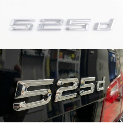 Шильдик напис багажника BMW БМВ 525d Хром для E39, E60, F10, G30