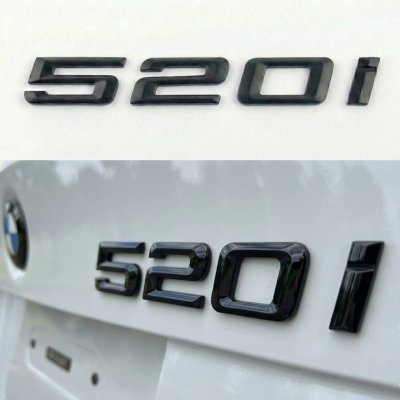 Шильдик напис багажника BMW БМВ 520i Чорний для E39, E60, F10, G30