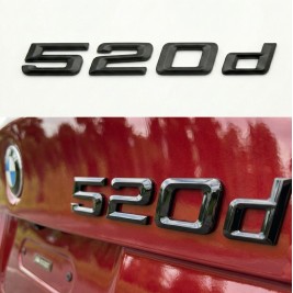 Шильдик напис багажника BMW БМВ 520d Чорний для E39, E60, F10, G30