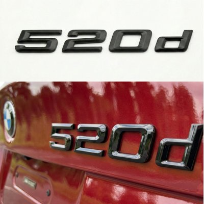 Шильдик напис багажника BMW БМВ 520d Чорний для E39, E60, F10, G30