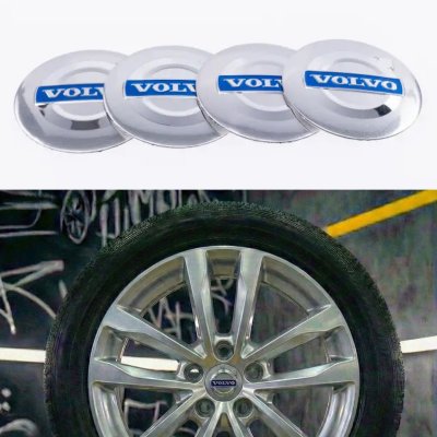 Наклейки на ковпачки заглушки в диски Volvo Вольво 56 мм Сірі 4 шт