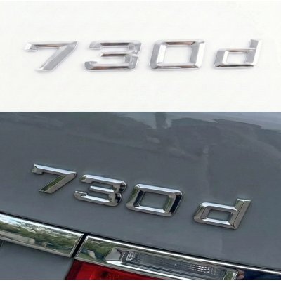 Шильдик напис багажника BMW БМВ 730d Хром для E38, E65, F01, F02, G11, G12