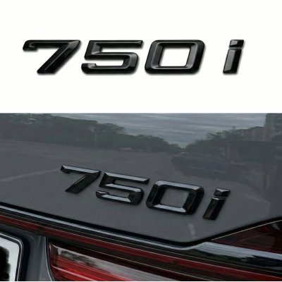 Шильдик напис багажника BMW БМВ 750i Чорний для E38, E65, F01, F02, G11, G12
