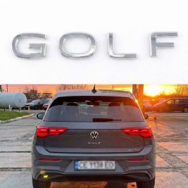 Емблема наклейка на кришку багажника NEW GOLF Volkswagen ГОЛЬФ 16 x 2 см Хром
