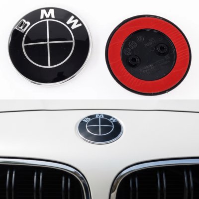 Емблема BMW БМВ 82 мм Чорна значок в бампер бмв F20 F21 F22 F23 F30 F31 F32 F33 F34 F36 Значок