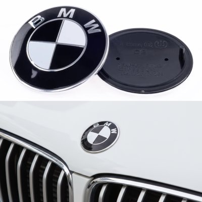 Эмблема БМВ BMW 82 мм черно белая значок бмв E39 E53 E60 E46 E34 E90 E70 F30 F15 F10 G30 Значек капот багажник