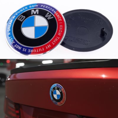 Емблема BMW БМВ 74мм Ювілейна 50 років Motorsport напис по колу Триколор