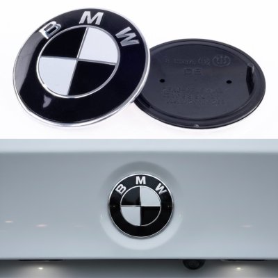 Эмблема БМВ BMW 74 мм черно-белая E46 E39 E90 F30 F32 G30 G20 Значок на капот багажник
