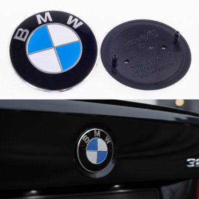 Емблема BMW БМВ 74 мм Біло синя значок бмв E46 E39 E90 F30 F32 G30 G20 Значок на багажник