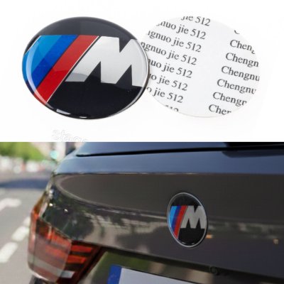 Емблема BMW M Power М повер значок логотип БМВ Е53 Е70 F15 Е65 Е71 F16 Е83 F25 Чорний на багажник 78мм