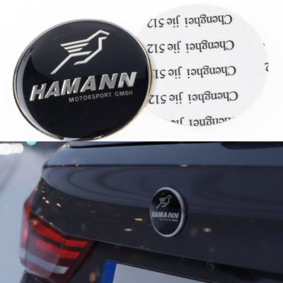 Емблема BMW HAMANN Хаманн значок логотип БМВ Е53 Е70 F15 Е65 Е71 F16 Е83 F25 Чорний на багажник 78мм