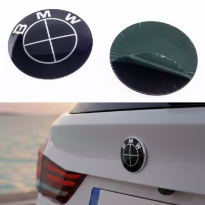 Емблема BMW Чорна, значок логотип БМВ Е53 Е70 F15 Е65 Е71 F16 Е83 F25 чорний на багажник 78мм