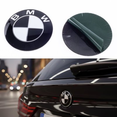 Емблема BMW Чорно біла, значок логотип БМВ Е53 Е70 F15 Е65 Е71 F16 Е83 F25 Чорно білий на багажник 78мм