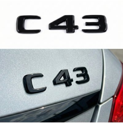 Шильдик надпись багажника C43 Mercedes-Benz Мерседес Ц43 Чорний