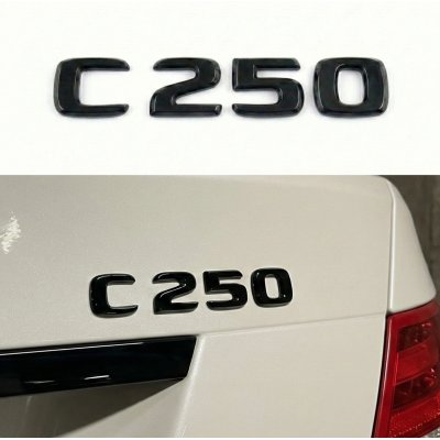 Шильдик надпись багажника C250 Mercedes-Benz Мерседес Ц250 Чорний