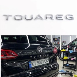 Емблема наклейка на кришку багажника NEW TOUAREG Volkswagen ТУАРЕГ 31 x 2 см Хром