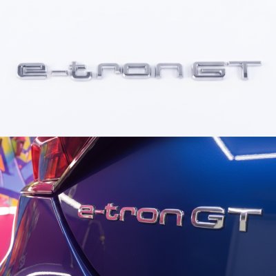 Емблема e-tron GT е-трон GT напис на багажник Audi, хром, шильдик наклейка