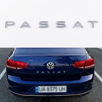 Емблема PASSAT на багажник Volkswagen Пассат, хром, 25х2 см, шильдик наклейка