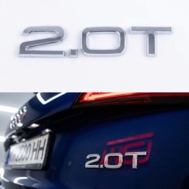 Шильдик на багажник, напис на багажник Audi, Audi 2.0T, A3, A4, A5, A6, A7, A8, Q3, Q5, Q7, 2.0T
