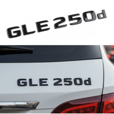 Шильдик надпись багажника GLE250d Mercedes-Benz Мерседес ГЛЕ250Д Чорний
