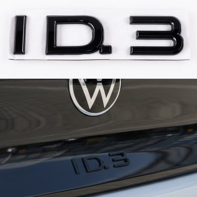 Емблема наклейка на кришку багажника ID3 Volkswagen ІД3 Фольксваген Чорний