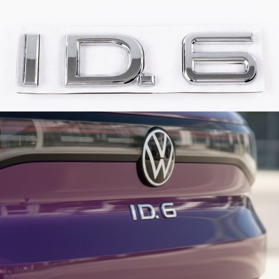 Емблема наклейка на кришку багажника ID6 Volkswagen ІД6 Фольксваген Хром