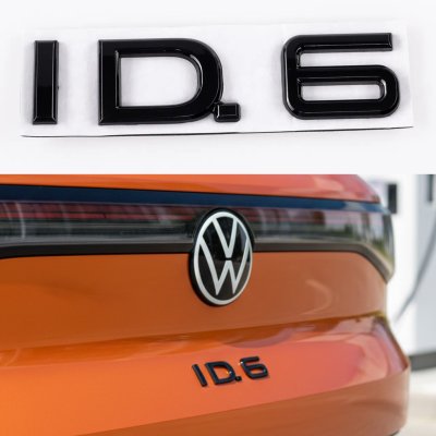 Емблема наклейка на кришку багажника ID6 Volkswagen ІД6 Фольксваген Чорний