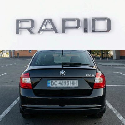 Шильдик емблема на багажник RAPID для SKODA, Рапід для Шкода хром
