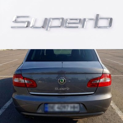 Шильдик емблема на багажник SUPERB для SKODA, Суперб для Шкода хром